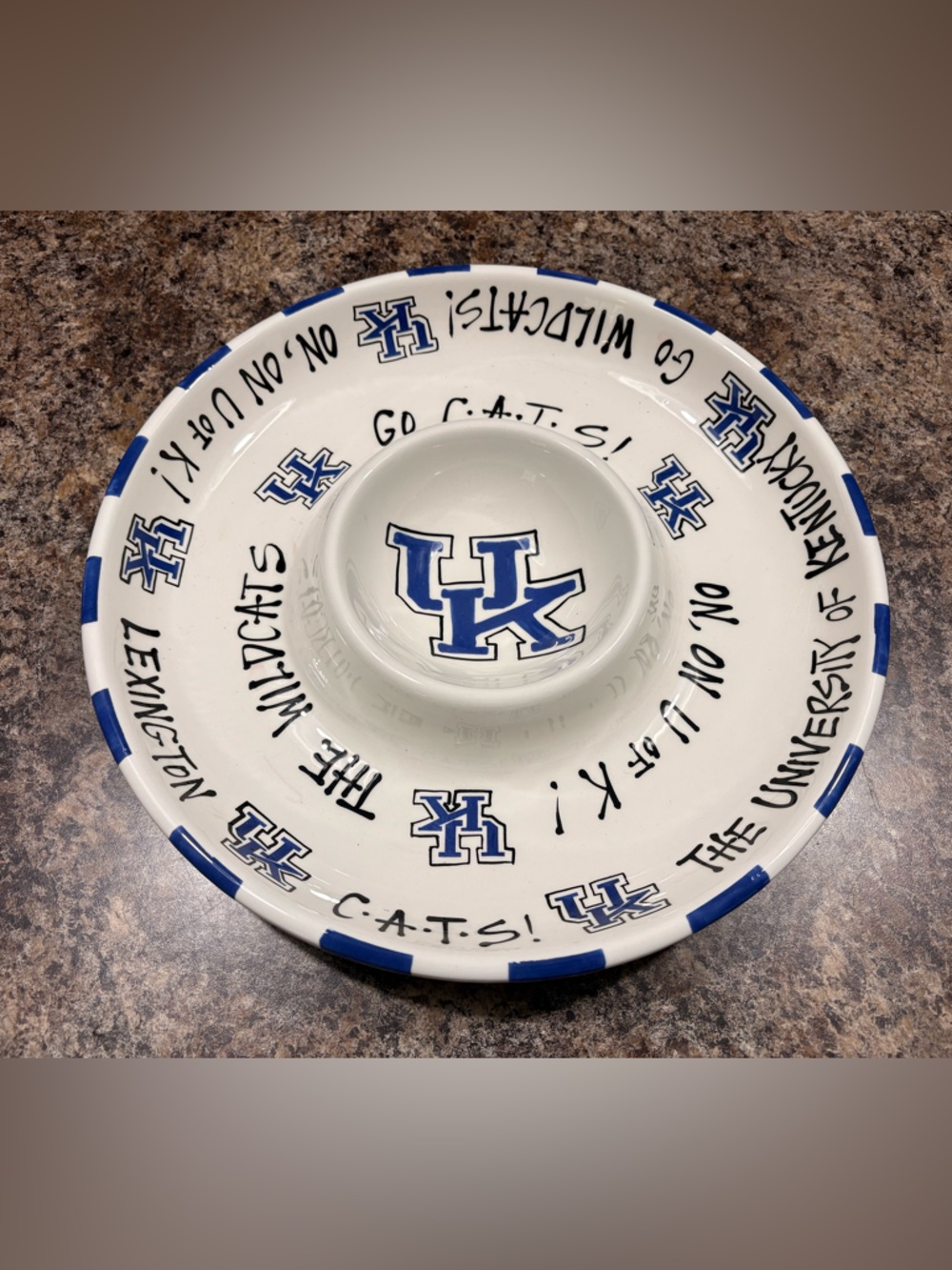 University of Kentucky Wildcats Chip & Dip Bowl - Blue/White